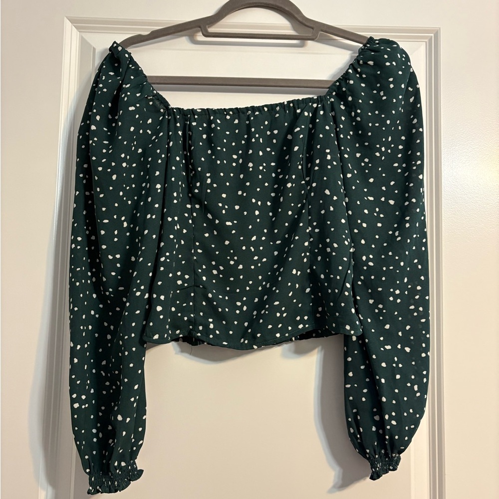 Abercrombie Green Polka Dot Women's Top